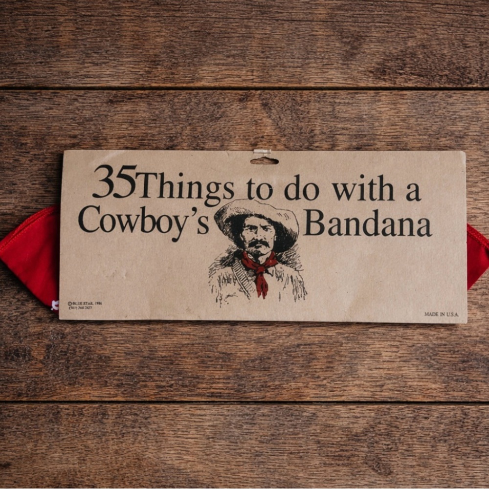 Red Cowboy Bandana with Guide
